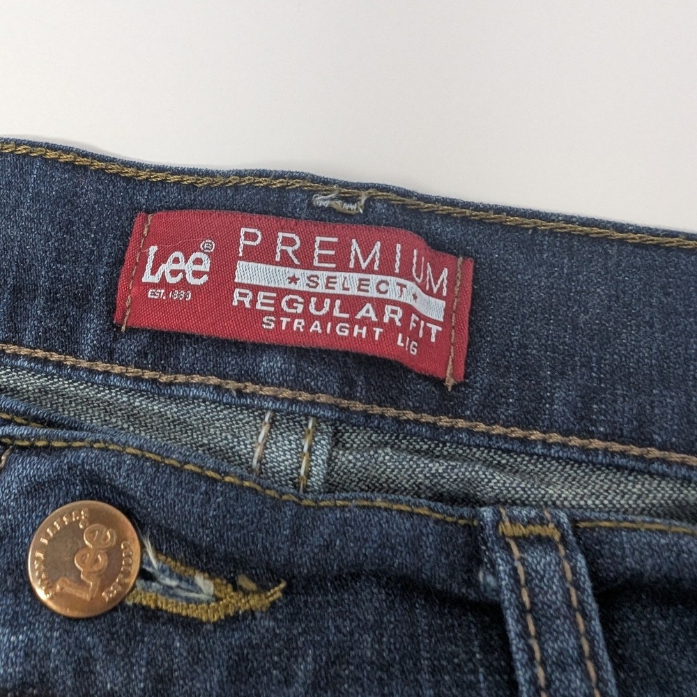 Lee Men's 38x32 Premium‎ Select Dark Wash Straight Leg Jeans - Picture 5 of 13